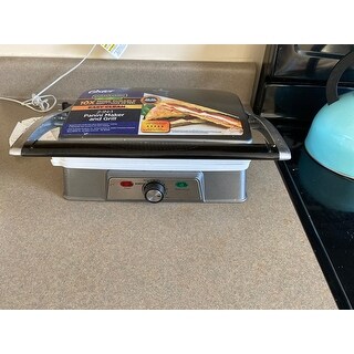 Shop Oster Duraceramic 2 Serving Panini Maker Grill With Metal Accents Overstock 10705212