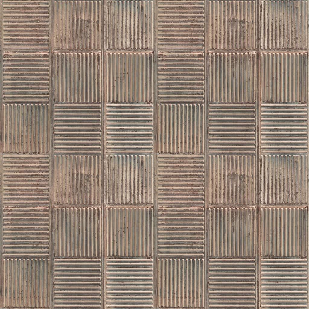 Galerie Wallcoverings Grunge Geometric Steel Plates Effect Non-woven Matte Wallpaper Roll