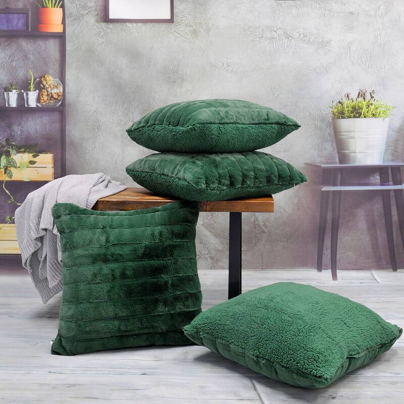Serenta SuperMink Solid Color Throw Pillow Shell Cushion Cover Set - 20" x 20" - Eden - Set of 3 or More