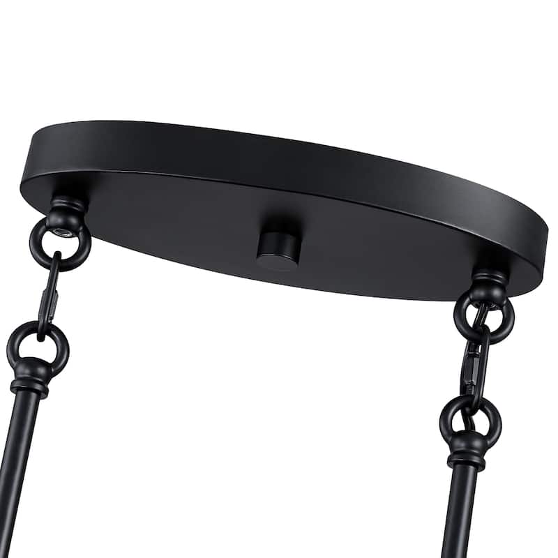 Lavery 4-Light Rattan Kitchen Island Chandelier with Black Hardware - 36'' W