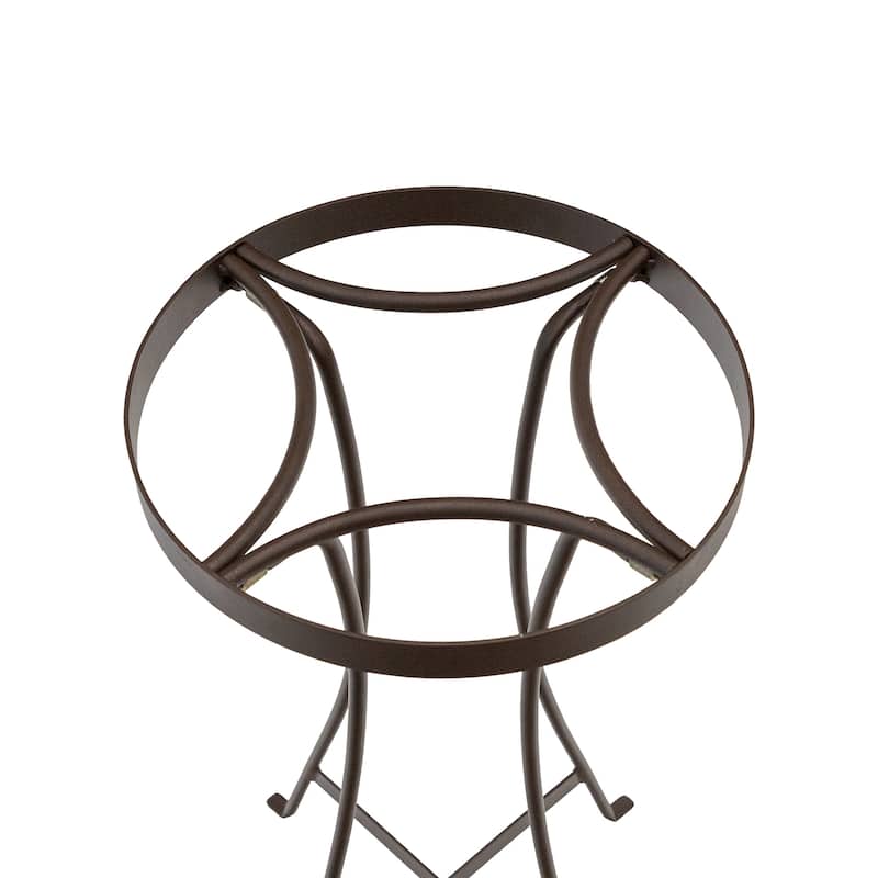 Achla Designs 24.5"H Roman Bronze Powedercoat Finish Wrought Iron Indoor Outdoor Tara Plant Stand - Tall, Patio Garden Accent
