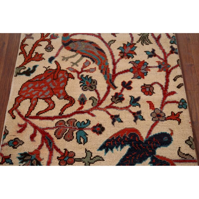 Animals Design Ziegler Foyer Rug Hand-Knotted Oriental Wool Carpet - 2'1" x 3'1"