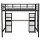 preview thumbnail 17 of 15, Full Size Metal Loft Bed with Built-in Desk and Shelves, Practical Storage Kids Teens Bed Frame