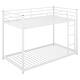preview thumbnail 23 of 32, Twin over Twin Size Metal Low Bunk Bed with Ladder and Fence for Kids' Bedroom