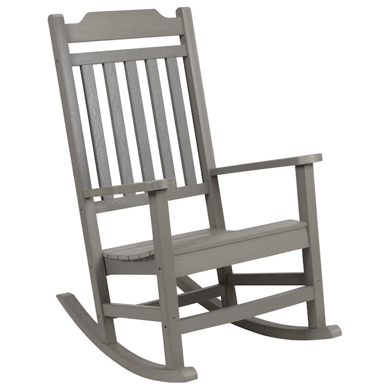 All-Weather Rocking Chair in Faux Wood - Patio and Backyard Furniture