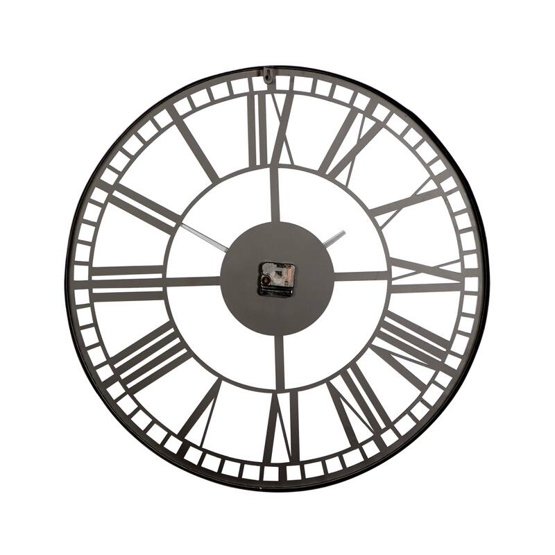 Black Metal Open Cutout Frame Decorative Wall Clock