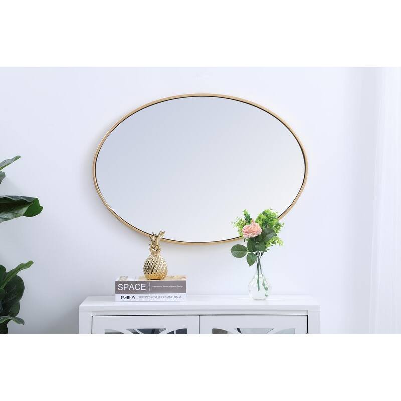 Carson Carrington Labbemala Metal Frame Oval Mirror
