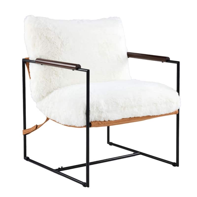 Lazy Chair - Rubber Wood Arms, Iron Frame (Living Room/Bedroom)