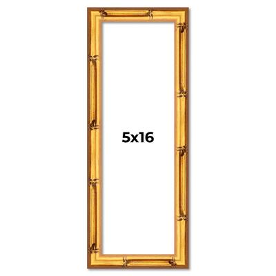 5x16 Frame Gold Bamboo Picture Frame Modern Photo Frame Includes UV Acrylic Shatter Guard Front Acid Free Foam Backing Board