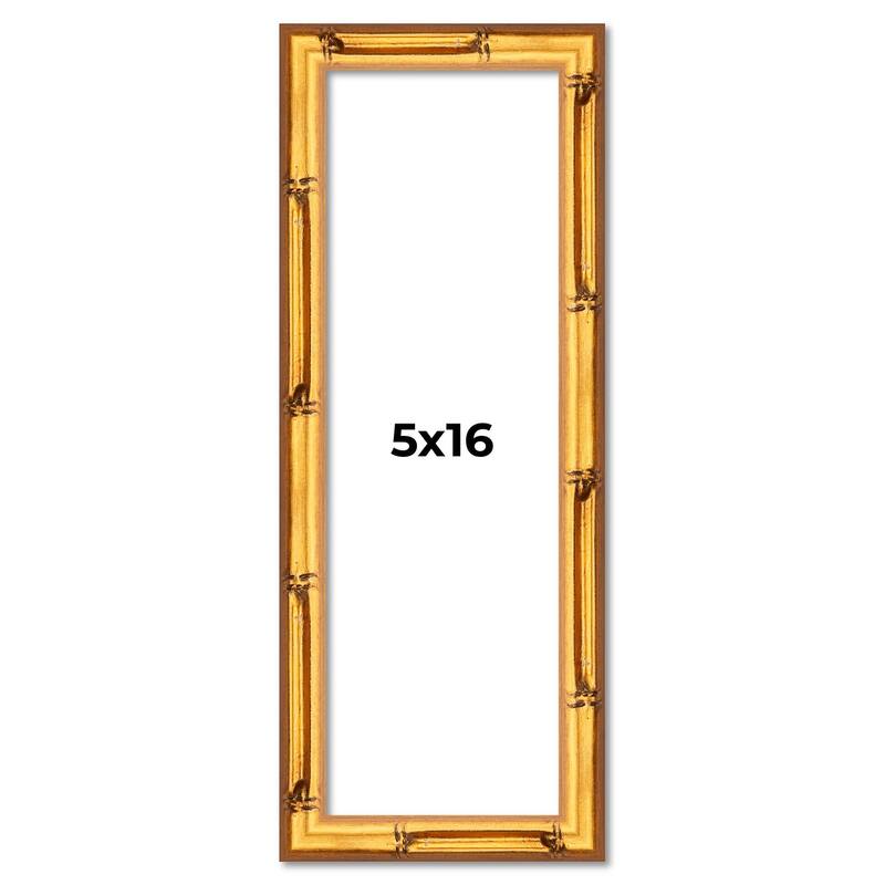 5x16 Frame Gold Bamboo Solid Wood Picture Frame | 1 Inch Moulding
