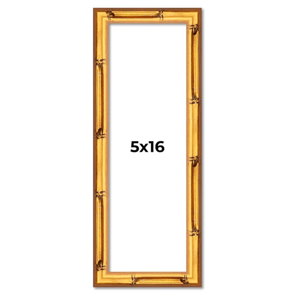 5x16 Frame Gold Bamboo Solid Wood Picture Frame | 1 Inch Moulding