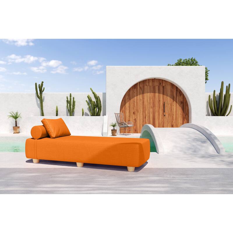 Jaxx Alvy Outdoor Sun Lounger - Luxurious Sunbed with Wood Feet Sunbrella