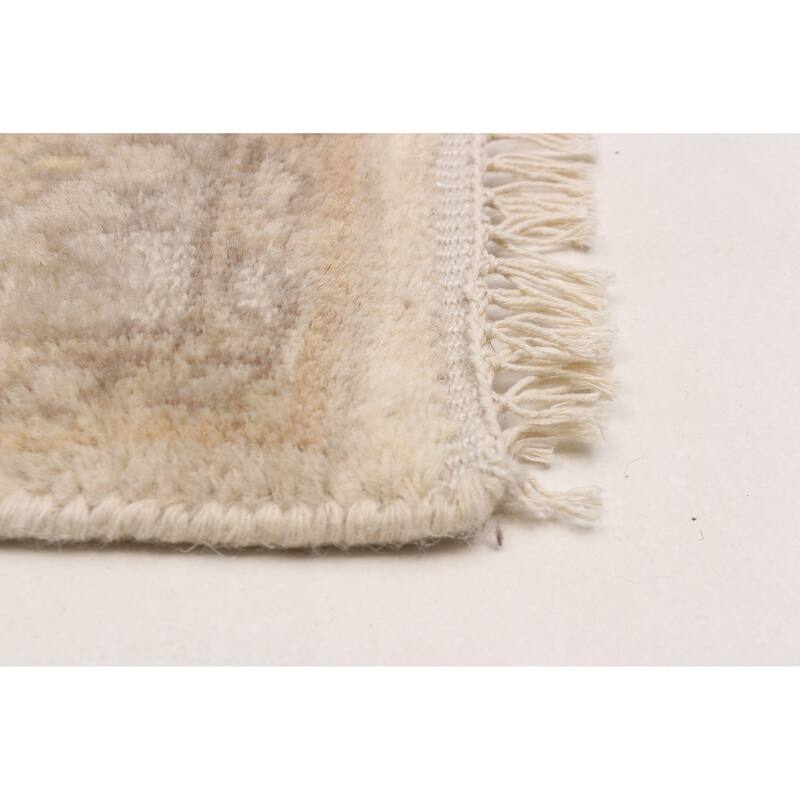ECARPETGALLERY Hand-knotted Royal Oushak Light Grey Wool Rug - 3'10 x 5'9