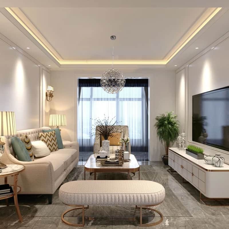 92 Light Round Satin Nickel Metal Frame LED Fixture