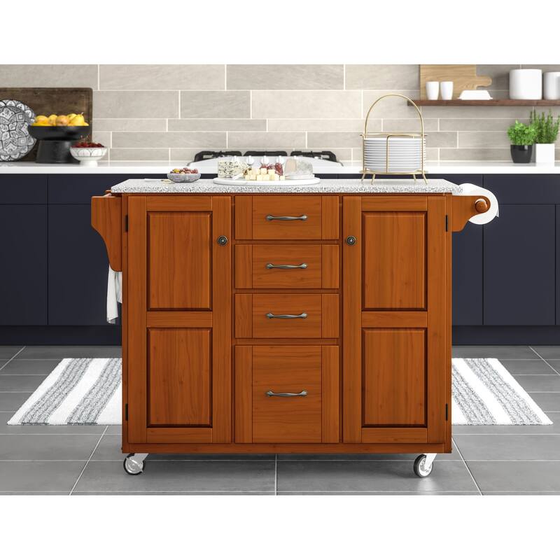 Homestyles Create-A-Cart Brown Wood Kitchen Cart - 48" x 18" x 36"