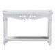 preview thumbnail 3 of 8, Rafferty Distressed Console Table - Vintage White Accent Table with Ornate Carved Apron and Shelf, Classic Entryway Table