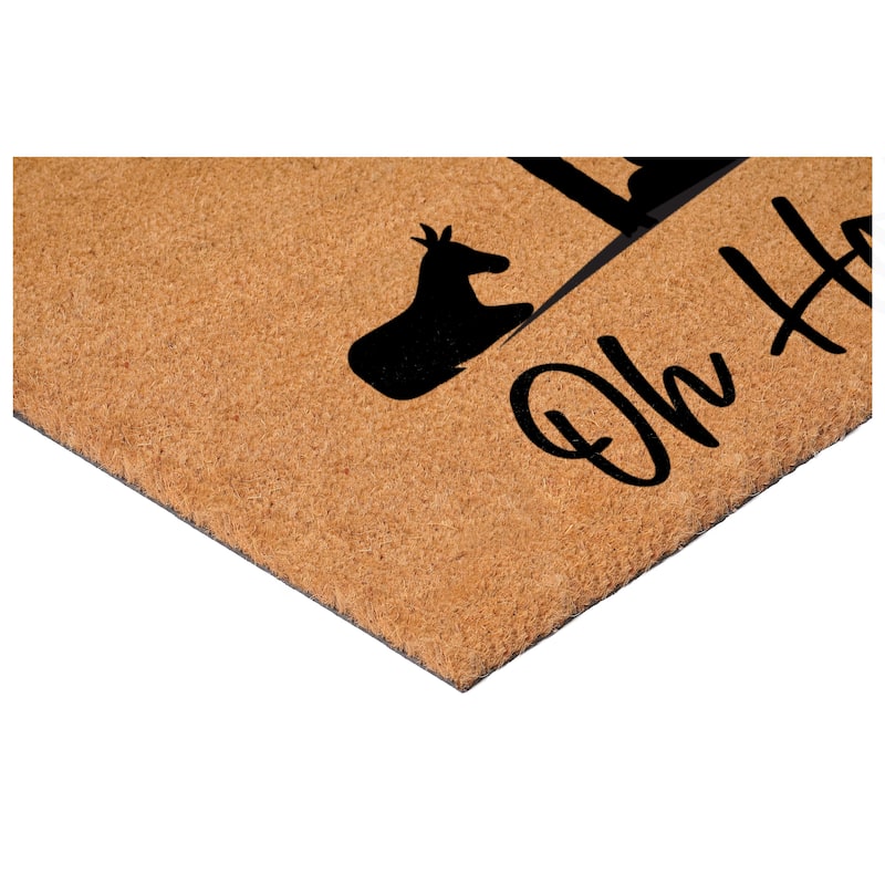 HomeRoots 17" X 29" Brown And Black Christmas Outdoor Coir Door Mat - 17.00' X '29.00