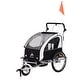 preview thumbnail 2 of 7, Aosom Elite II 3 in 1 Double Child Bike Trailer and Stroller