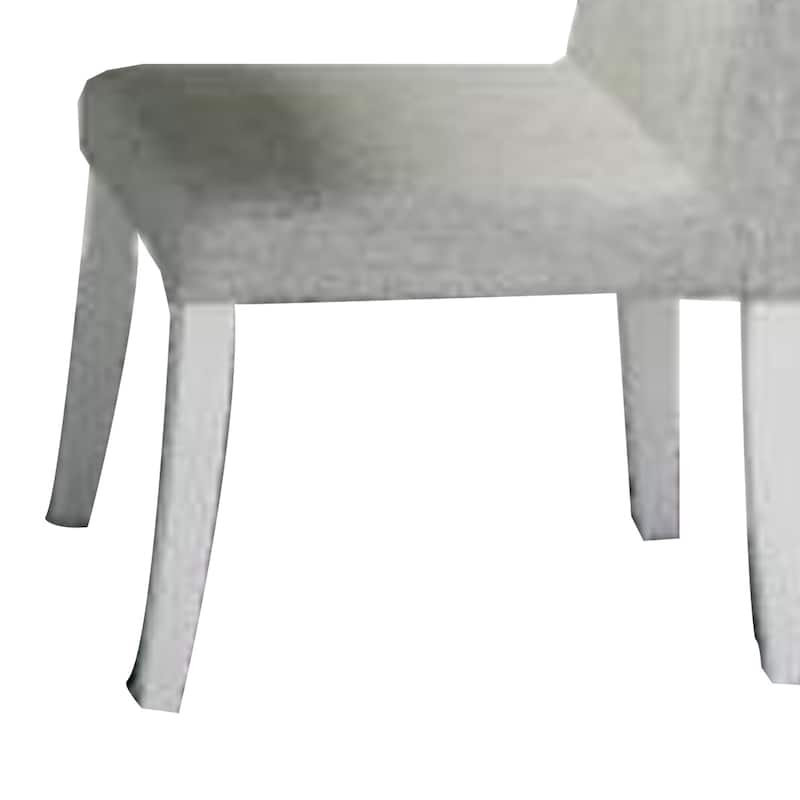 White/White Fabric Upholstered Wood Frame Dining Chair, Set of 2, Sturdy Dining Chair for Dining Rooms - 15.5