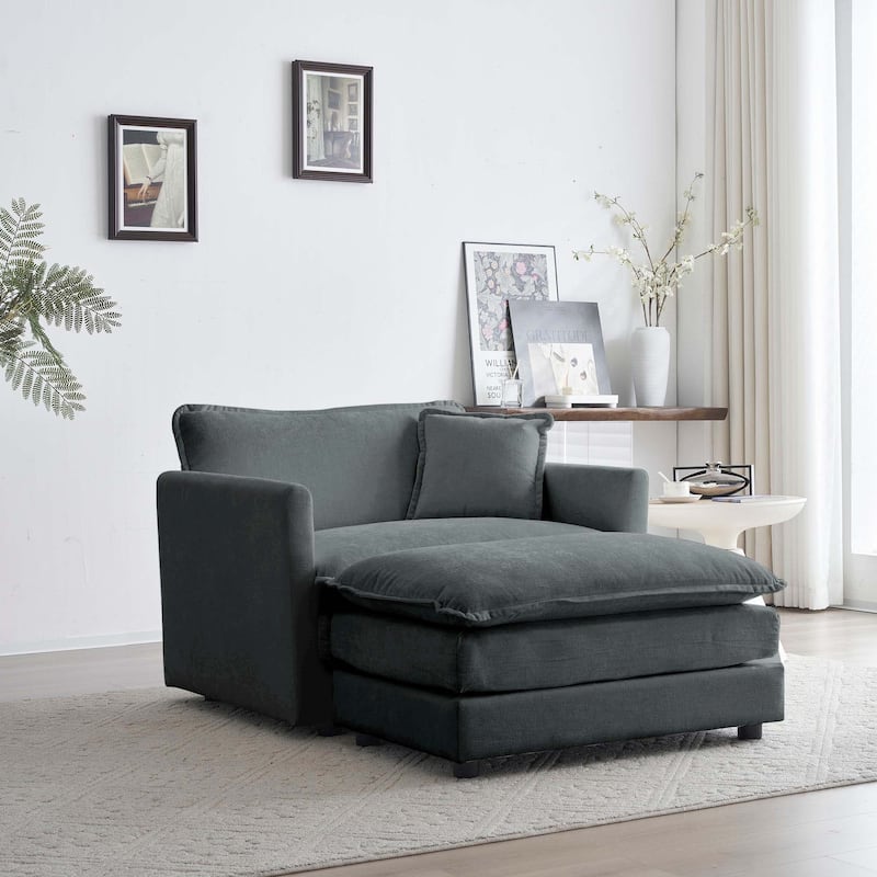 Modern Accent Chair with Ottoman for Living Room