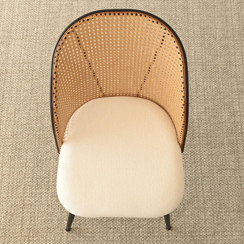 Upholstered Faux Rattan Dining Chairs (Set of 4)