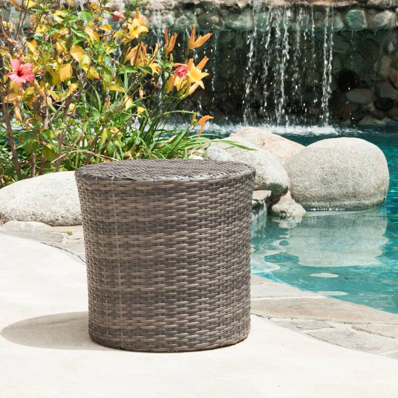 Christopher Knight Home Keaton Wicker Barrel Side Table