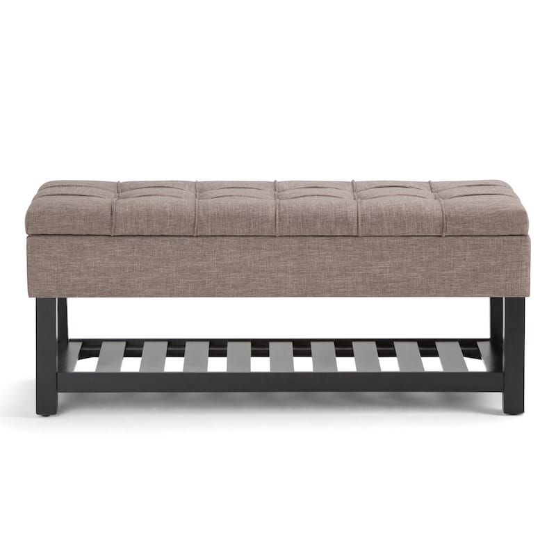 WYNDENHALL Wyatt 44 inch Wide Transitional Rectangle Ottoman Bench - 43"x 17"x 18.5"