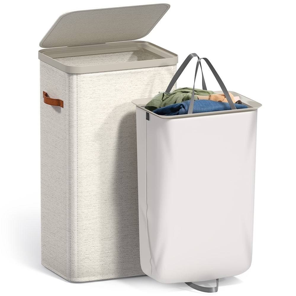 Sorbus 1-Compartment Laundry Basket with Removable Laundry Bag, Durable Organizer for Bathroom - 16.5" W x 12.5" D x 29.5" H