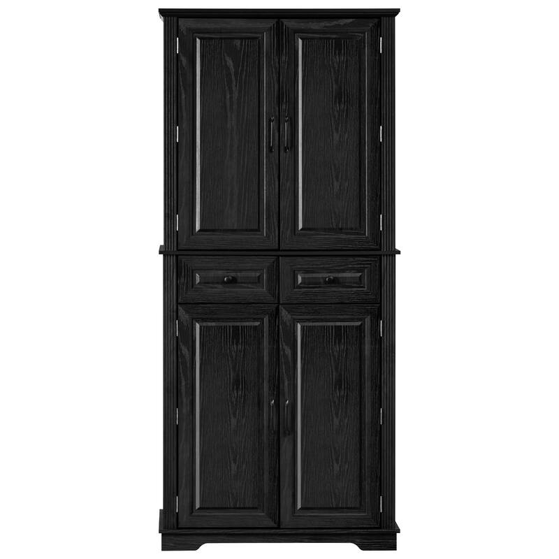 Roomfitters 71" Tall Kitchen Pantry Cabinet with 3 Pull-Out Organizers & 6 Door Shelves
