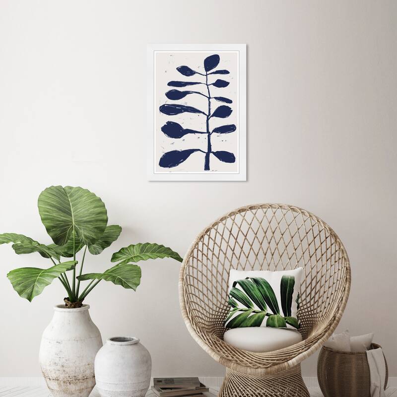 Wynwood Studio Azul Branch Framed Boho Minimalist Abstract Prints