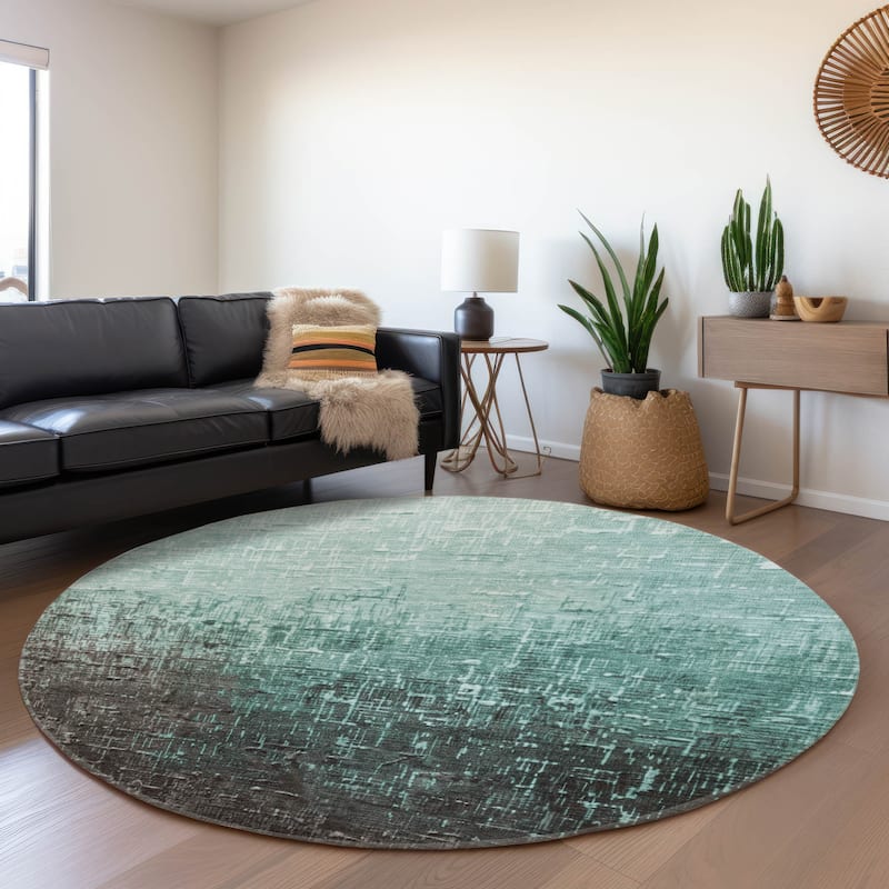 Premium Washable Super Soft Casual Ombre Mayfield Rug - Teal - 8' x 8'