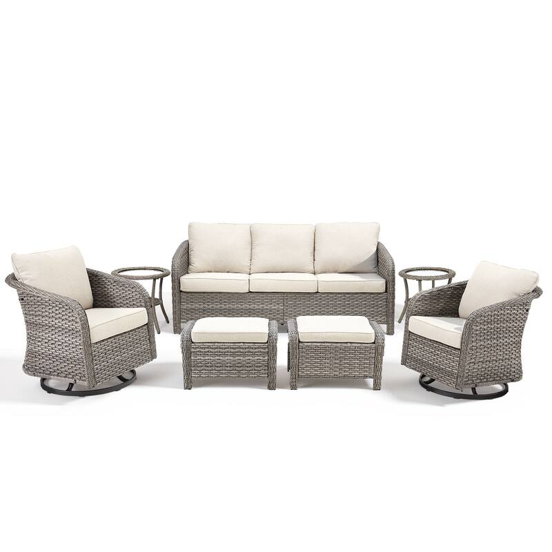 Pocassy Outdoor Patio Furniture Wicker Sofa Chair Set
