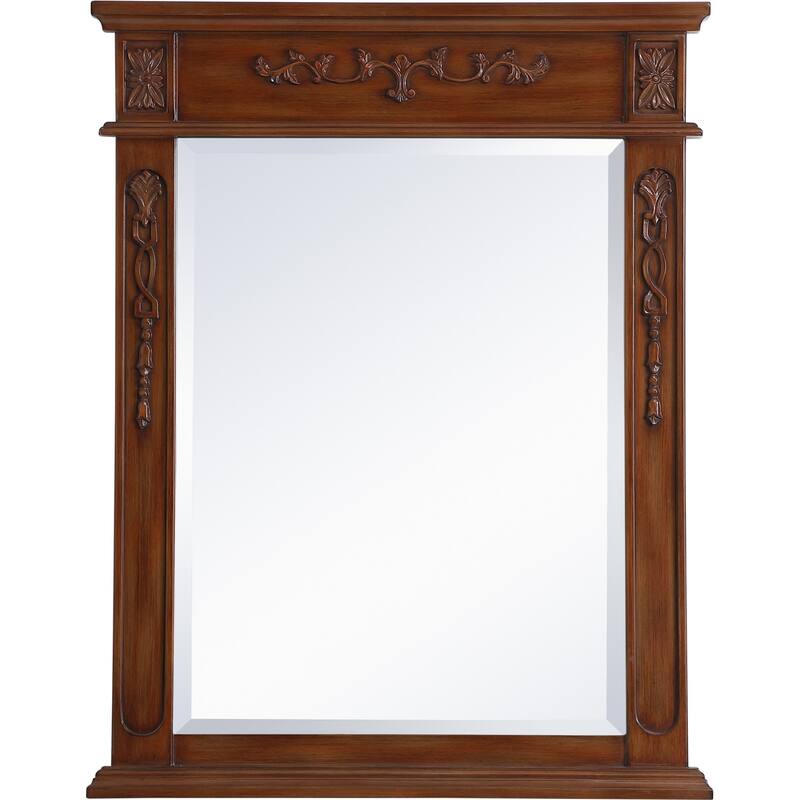 Elegant Lighting Lenora 36" x 28" Rectangular Beveled Wood Framed