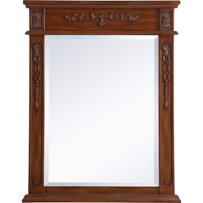 Elegant Lighting Lenora 36" x 28" Rectangular Beveled Wood Framed