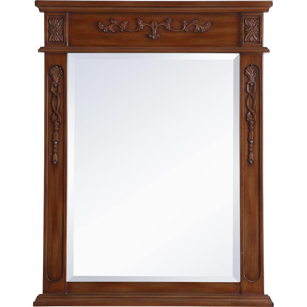 Elegant Lighting Lenora 36" x 28" Rectangular Beveled Wood Framed