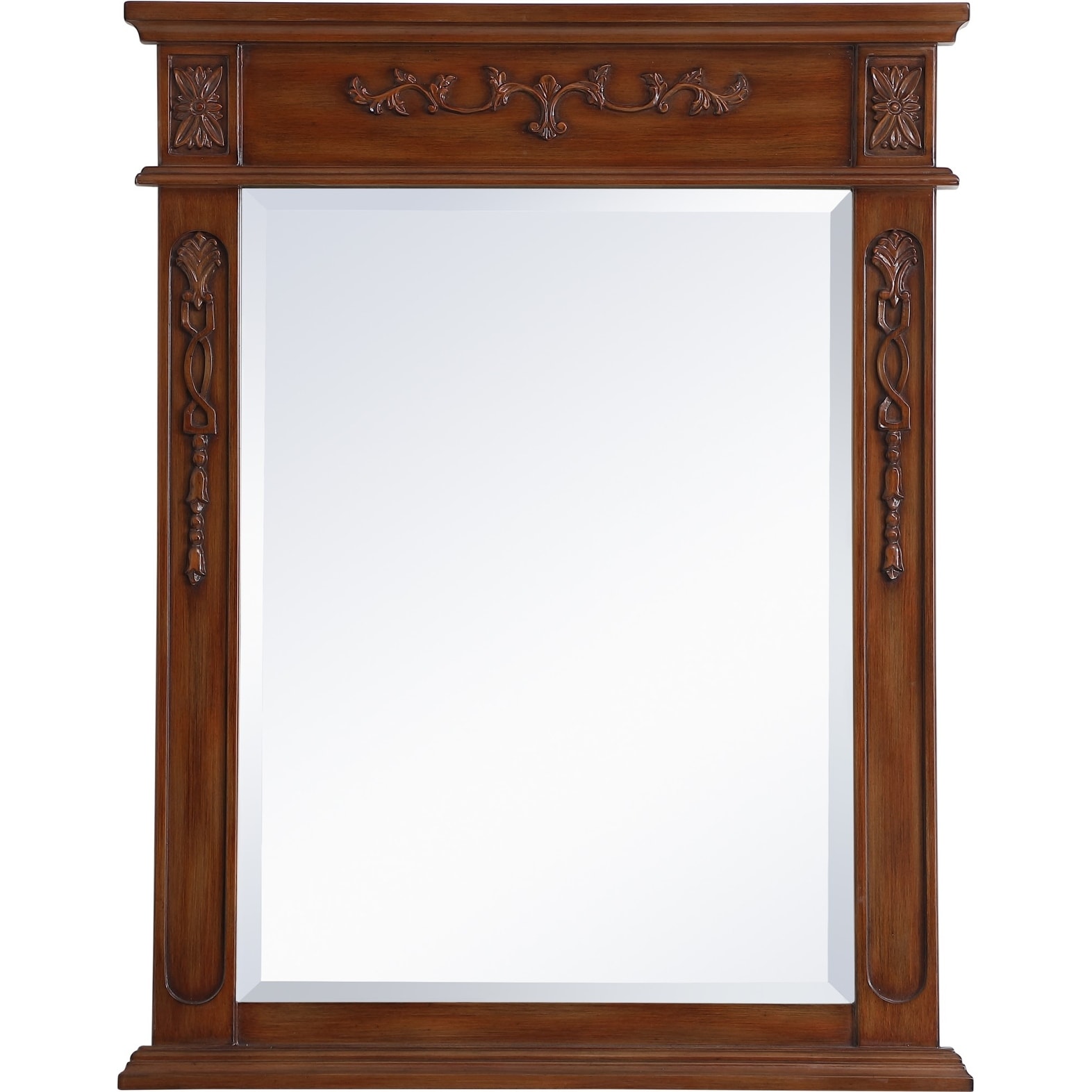 Elegant Lighting Lenora 36" x 28" Rectangular Beveled Wood Framed