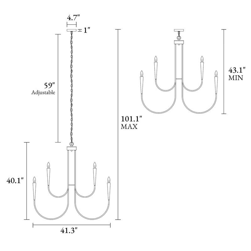 Modern Gold 9-Light Large Classic Candle Chandelier for Dining Living Room Hallway - Deep Gold - W41.2"*H40.1"