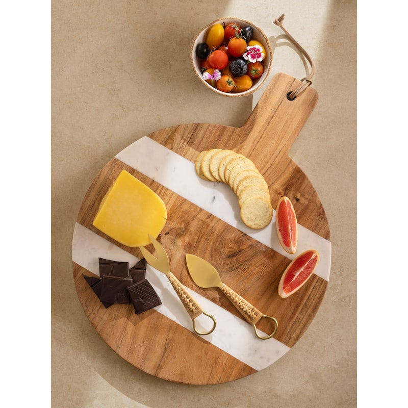 Mandawa Charcuterie Board, White - 19"