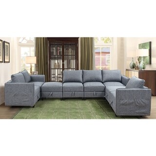 Modular DIY Tech Cloth Sectional Sofa Set Modern Convertible L&U Type ...