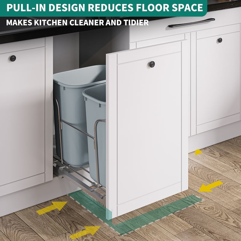 Moasis Set of 2 Pull Out Kitchen Waste Containers