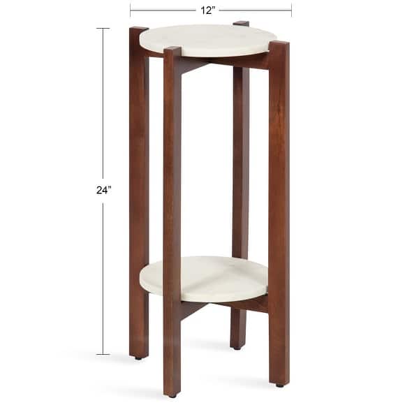 dimension image slide 2 of 3, Kate and Laurel Moxley Round Wood Accent Table