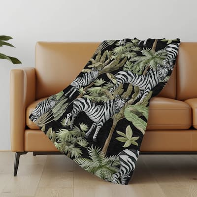 Premium Machine Washable ASB208 Zebra Safari Sherpa Throw Blanket