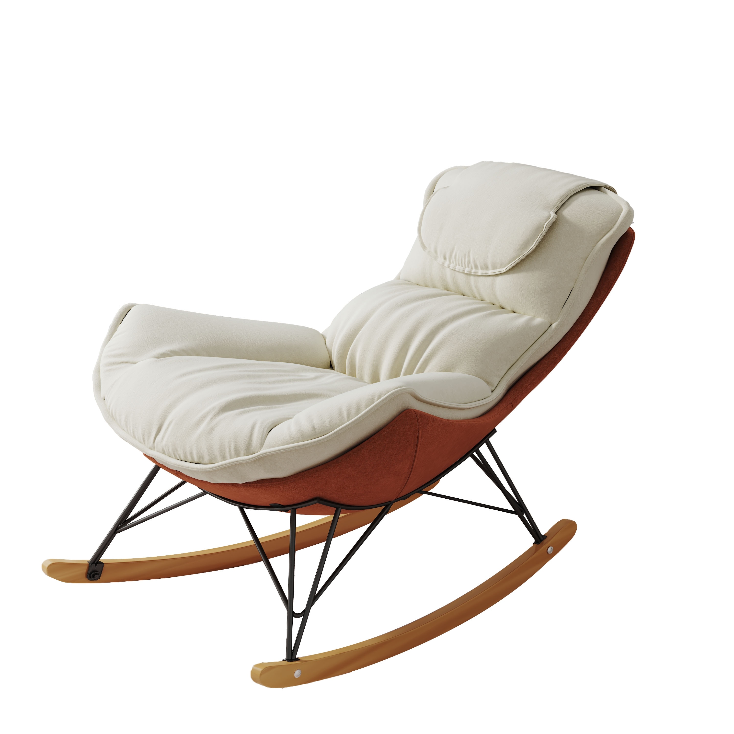 エンダースキーマ assemble leisure chair single White Leisure Sofa Single Rocking Chair Living Room Rocking Chair