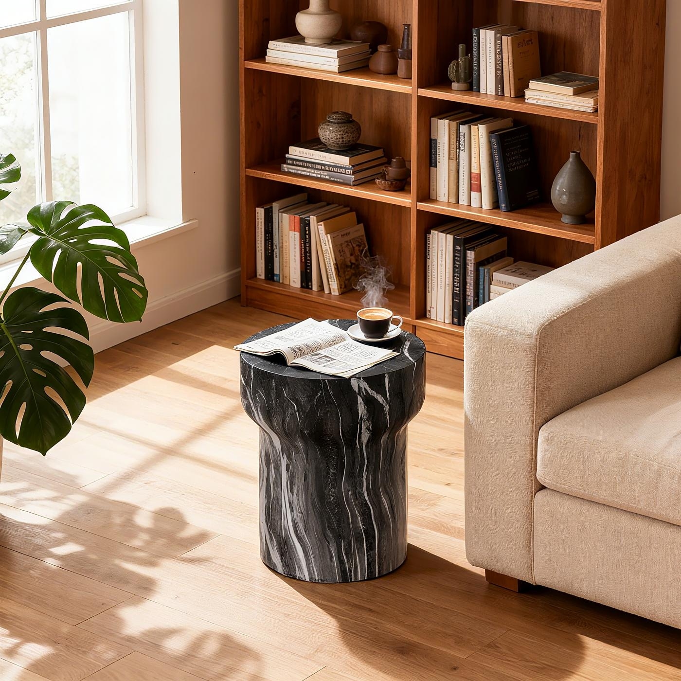 Modern Small Columnar Design Side End Table Indoor and Outdoor