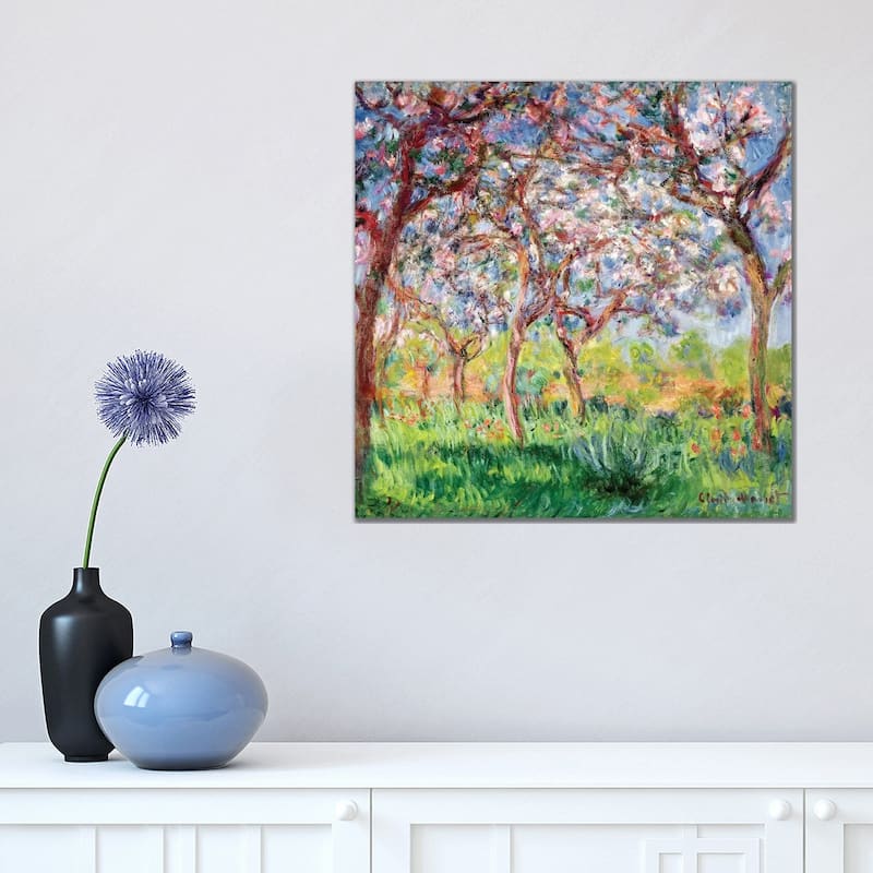 iCanvas "Printemps a Giverny, 1903 " by Claude Monet Canvas Print - 18x18x1.5