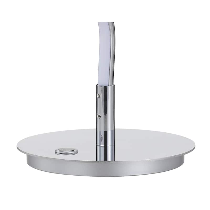 Owen 19.75" Modern Dimmable Metal Integrated LED Table Lamp, Chrome by JONATHAN Y
