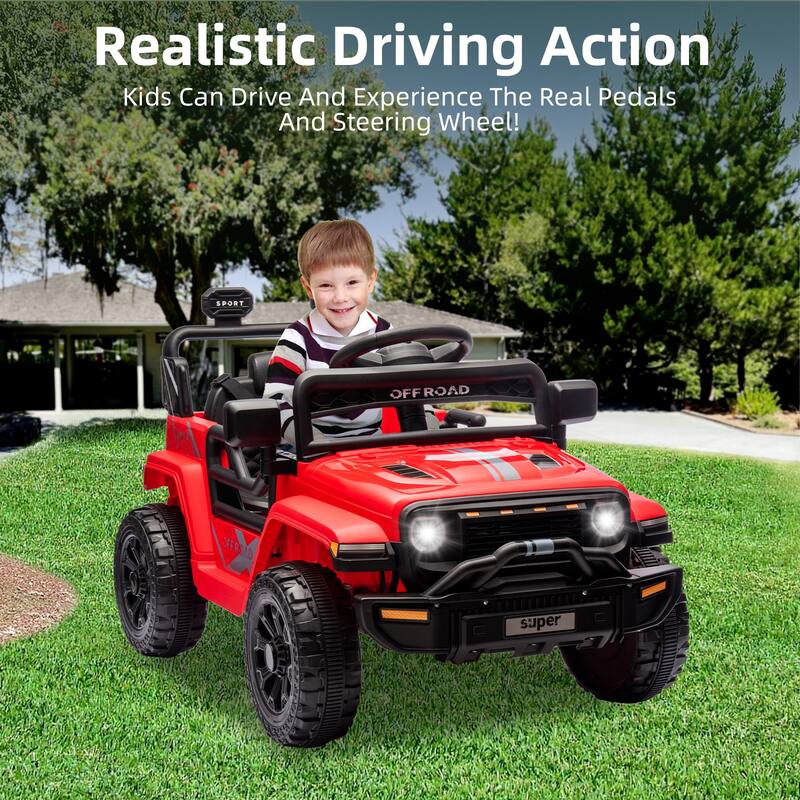 12V Electric Kids Ride on Truck, Toy Vehicle with Remote Control for Best Kids Gift