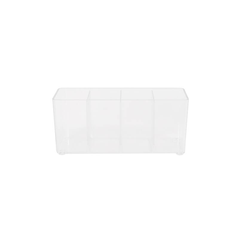 Kenney Storage Made Simple Vanity Organizer, 4 Compartments, Set of 2, Clear