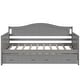 preview thumbnail 6 of 10, Classic Twin Daybed Frame Arched Backrest Sofa Bed with Trundle Wood Slat Support No Box Spring Needed for Bedroom - Grey