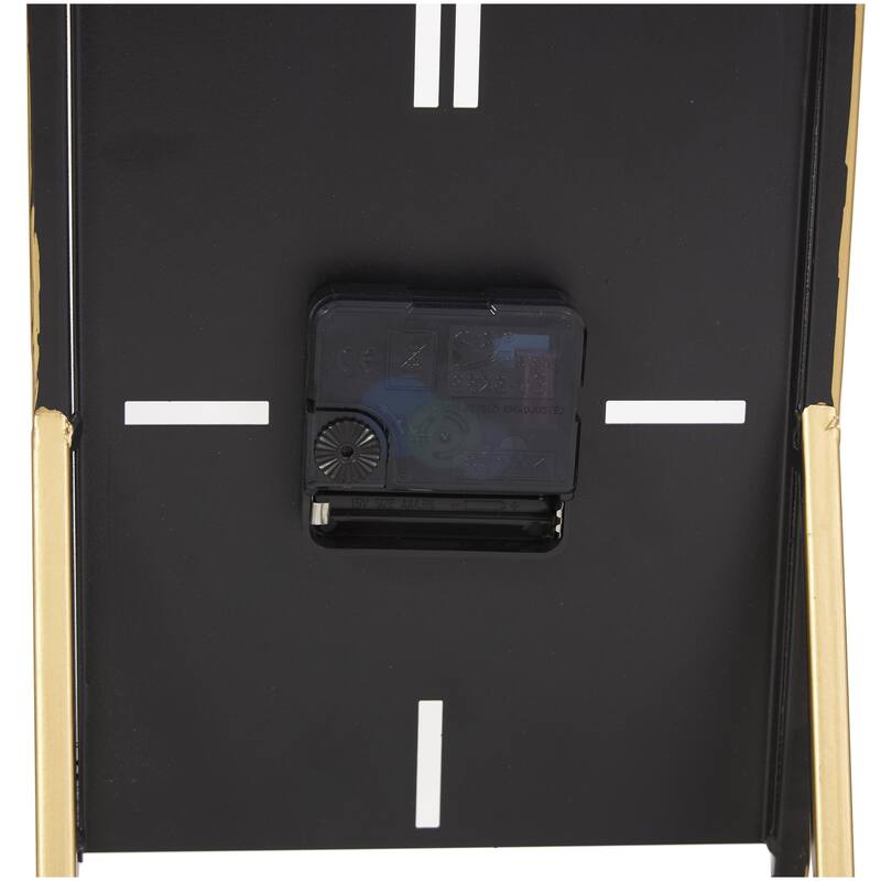 Metal Rectangular Angled Decorative Clock with Gold Accents - Set of 2 Black - CosmoLiving by Cosmopolitan